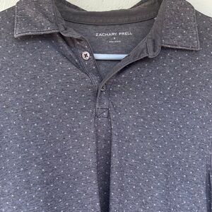 Zachary Prell Gray Polo Shirt with Heathered Texture